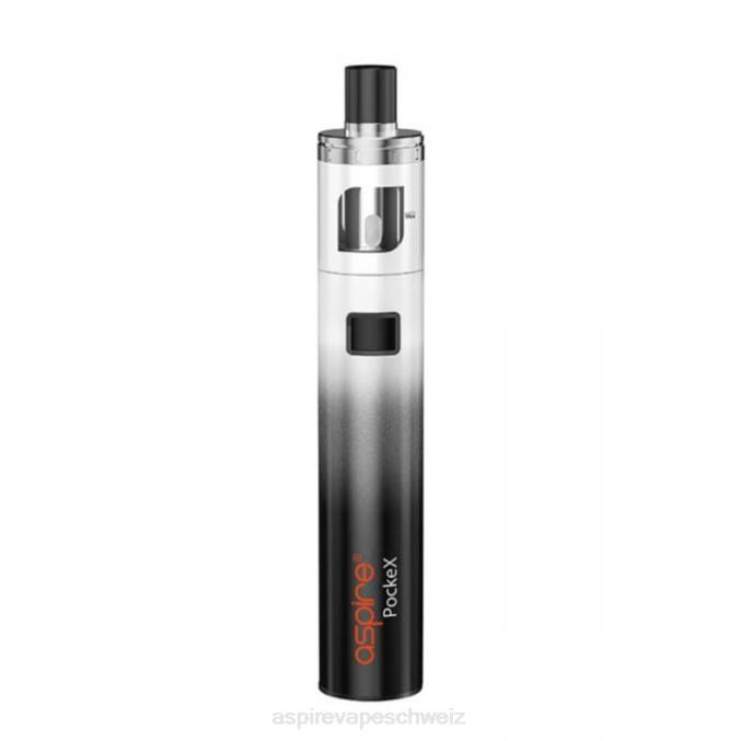 02D8E117 Aspire Pockex Jubiläums-Edition-Kit Aspire vape Schweiz Schwarz-Weiß-Farbverlauf